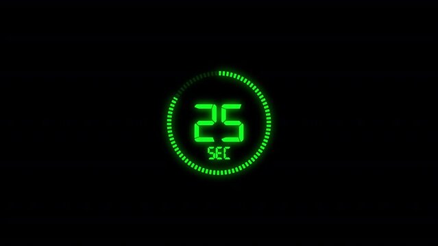 Animated countdown 30 second timer. 30 second countdown animation, countdown animation 30 to 0, 30 seconds timer.