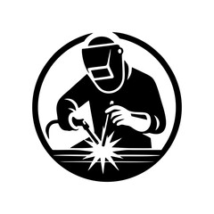 Welder logo design vector illustration. Welder logo vector
