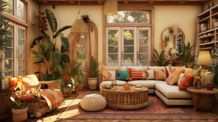 Bohemian Colonial living room