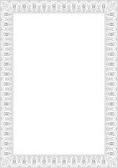 Vector linear contour square Turkish ornament. Ottoman rectangle, border, frame. Muslim pattern for stained glass.
