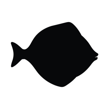 recommend clip art: silhouette of flounder fish on white