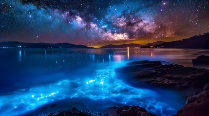 Bioluminescent Bay Mirrors the Radiant Milky Way in a Stunning Stellar Dance