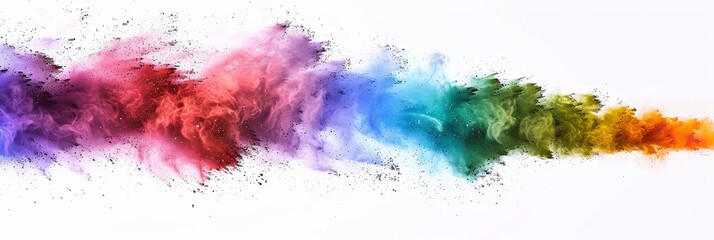 Colored rainbow powder explosion banner