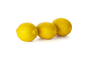 Lemon isolated on white background. Lemon fruit Clipping Path. 