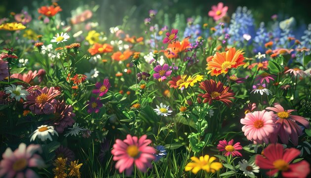 Flower gardens are synonymous with beauty and joy. Capture the vibrant colors, intricate patterns, and fragrant blooms of a garden in full bloom