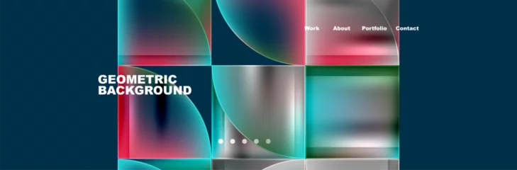  Round triangles and squares web site page template. Vector Illustration For Wallpaper, Banner, Background, Card, Book Illustration, landing page © antishock