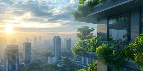 Verdant Balcony Oases Overlooking the Vibrant City Skyline Personal Havens Amidst the Concrete...