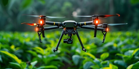 Drone with Analyzing Crops and Alerting Farmers to Potential Outbreaks in Lush Green Environment