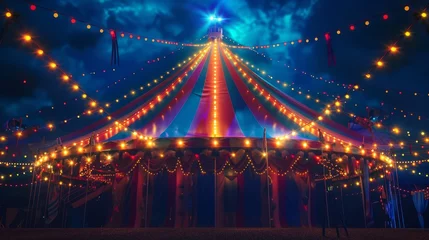 Deurstickers circus tent at night © JH45
