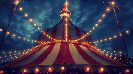 circus tent at night - obrazy, fototapety, plakaty