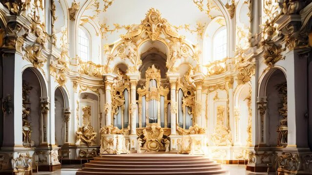 White decorated baroque hall
