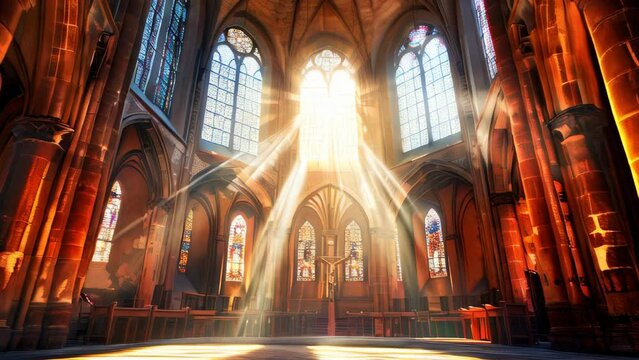 Majestic catholic cathedral interior