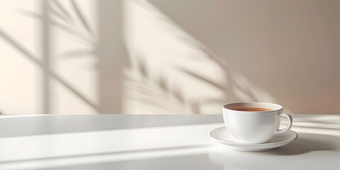 Peaceful Simplicity A Minimalist Coffee Moment Capturing Tranquility and Refined Elegance