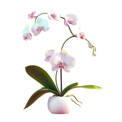Naklejka na ściany i meble White vase with pink flower