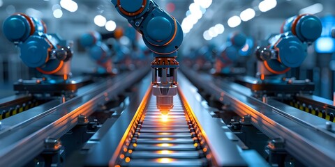 Efficient Robotic Manufacturing Assembly Line Capturing Precision and Automation
