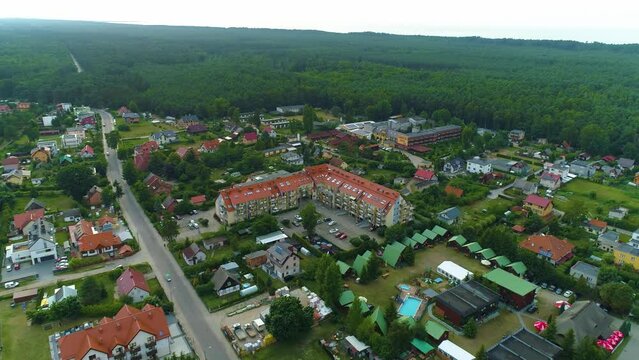 Beautiful Landscape Forest Baltic Sea Stegna Piekny Krajobraz Aerial View Poland