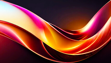 The glowing waves flow smoothly against the dark background