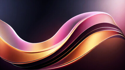The glowing waves flow smoothly against the dark background