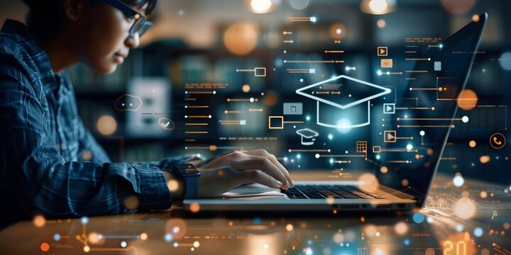 Global Online Education Platforms Connecting Learners Worldwide Through Laptop Computer Technology