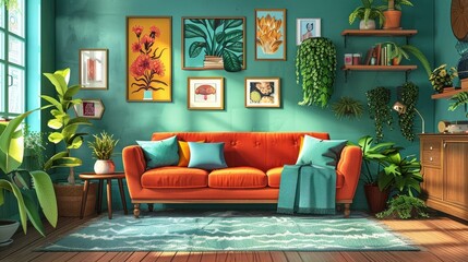 Transforming a House into a Cozy Vibrant and Eclectic Home with Stylish Furniture and Decor Accents