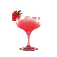 Pink drink with strawberry on rim