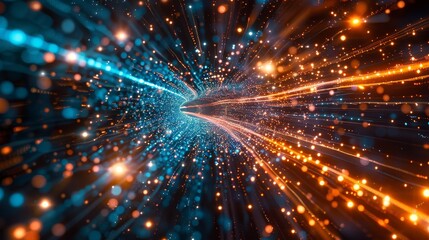 Network of pulsating light beams extending from Earth to distant galaxies in a worms