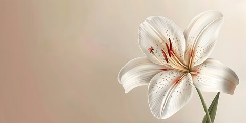 Delicate Beauty of a White Lily Capturing the Subtle Interplay of Light and Shadow on the Petals