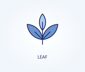 Leaf blue icon.