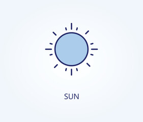 Sun blue icon.