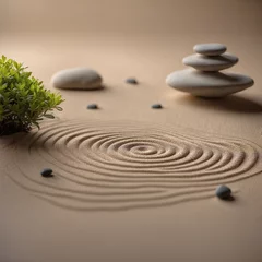 Poster zen garden with zen stones © reza_alone