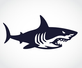 shark cartoon simple logo design