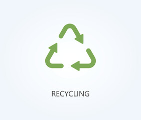 Recycling vector, icon or logo sign symbol illustration.