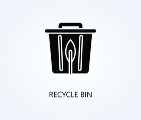 Recycle bin vector, icon or logo sign symbol illustration.