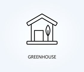 Greenhouse vector, icon or logo sign symbol illustration.