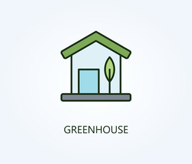 Greenhouse vector, icon or logo sign symbol illustration.