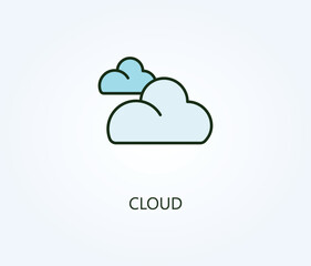 Cloud vector, icon or logo sign symbol illustration.