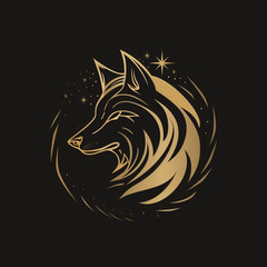 Fototapeta premium Starry Wolf Logo