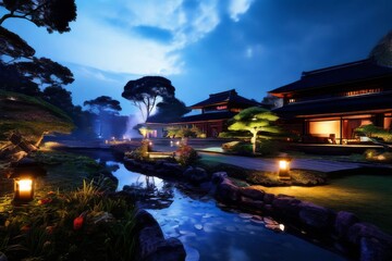 Fototapeta premium Luxury country house with swimming Pool