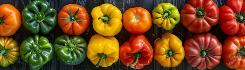 Heirloom tomatoes and bell peppers