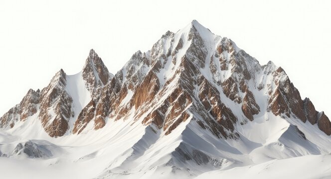 Snowy mountains Isolate on white background