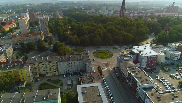 Panorama Rondo Free Square Stargard Plac Wolnosci Aerial View Poland