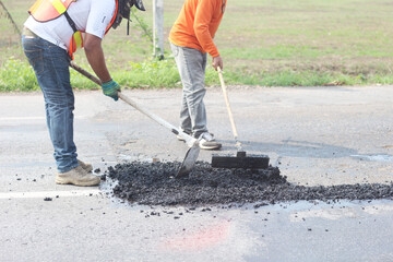 Officials are repairing the road.