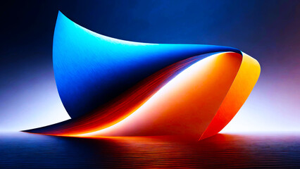 The glowing waves flow smoothly against the dark background