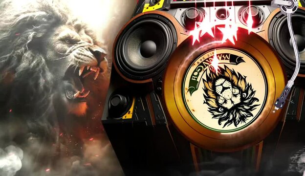 Flyer Midia Digital Reggae Cultural Work banner jamaica lion