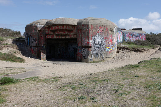 Soulac-sur-Mer, la batterie des Arros sur la c&ocirc;te Atlantique datant de la seconde guerre mondiale