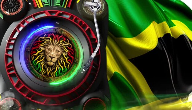 Flyer Midia Digital Reggae Cultural Work Flag Jamaica