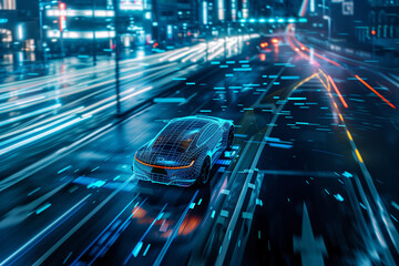 Autonomous Car Holographic Concept on City Streets
