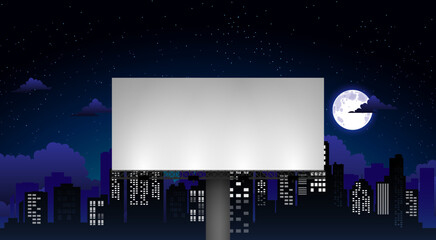 billboard in the city in night