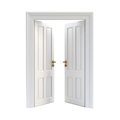street doors in both open and closed positions, on a white background