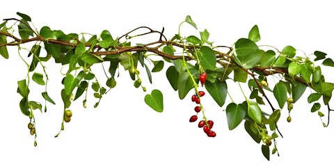 Climbing plants creepers isolated on white background.